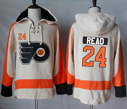 Flyers #24 Matt Read Cream Sawyer Hooded Sweatshirt Stitched NHL Jersey
